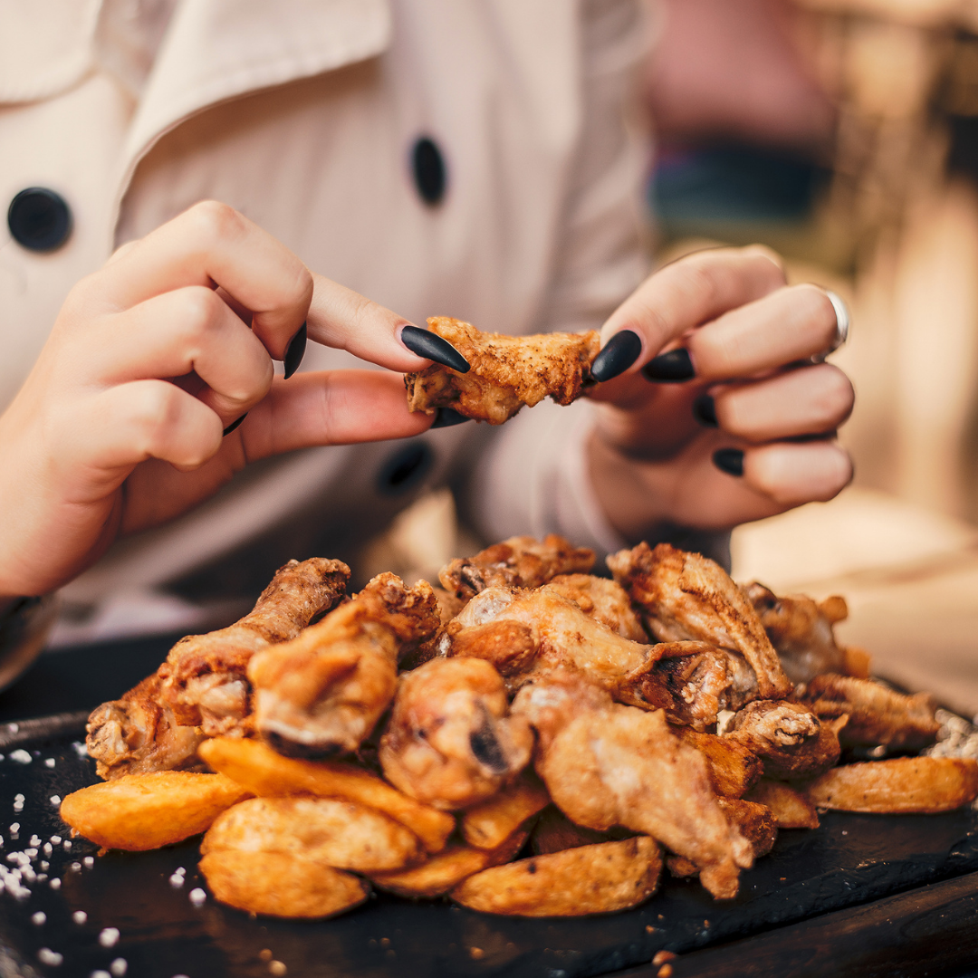  Some of us eat wings so quickly we would never notice a red spot. 