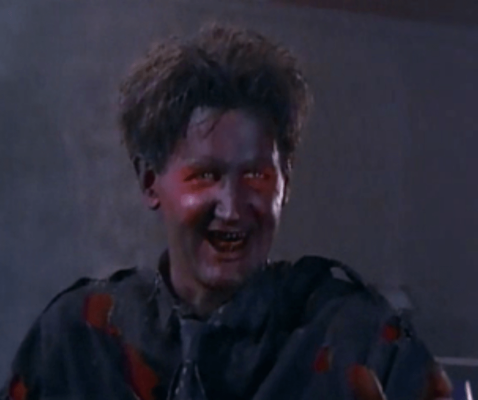  He’s so toasted even his teeth are burnt. 